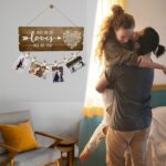 Buecasa Romantic Gifts for Girlfriend Boyfriend Couples Fiance - All of Me Loves All of You Photo Holder with 6 Heart Clips 15.8x6.0 Inches - Image 4