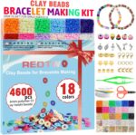 Redtwo 5100 Clay Beads Bracelet Making Kit, Flat Preppy Beads for Friendship Jewelry Making,Polymer Heishi Beads with Charms Gifts for Teen Girls Crafts for Girls Ages 8-12 - Image 3