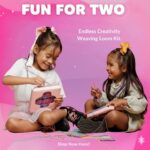 TIKKYFUN Weaving Loom Kit for Kids 2-Person Craft Set with 2 Loom Frames, 288 Loops, 12 Yarn Colors, Potholder Making Kit, Creative DIY Arts & Crafts for Girls Ages 6-12 - Image 5
