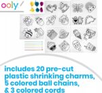 Ooly 28 PC DIY Shrinking Art Kit for Kids, 20 Plastic Pre Cut Charms and More, No Mess Creative Activity Jewelry Making Kit - Cute Crew - Image 3