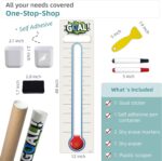 Fundraising Thermometer Chart Goal Tracker Decal - 48"x12" - Dry Erase Goal Setting Wall Poster Thermometer - Removable Giant Sales Goal Vinyl Sticker (Blue) - Image 3