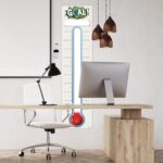 Fundraising Thermometer Chart Goal Tracker Decal - 48"x12" - Dry Erase Goal Setting Wall Poster Thermometer - Removable Giant Sales Goal Vinyl Sticker (Blue) - Image 10