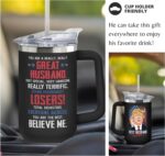 Gifts for Husband from Wife - Fathers Day Gift for Husband - Wedding Anniversary, Birthday, Christmas Gifts for Him - Romantic Love Gift Ideas for Him from Wife - 40 Oz 2-sided Tumbler - Image 5