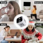 Productivity Timer Flip Gravity Sensor Cube Timer Countdown & Countup,Mute & Vibrate & Sound，5/10/30/60min & Custom Timing, Perfect for ADHD,Work,Learning,Kitchen Cooking (3, Black+White+Blue) - Image 4