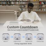 Productivity Timer Flip Gravity Sensor Cube Timer Countdown & Countup,Mute & Vibrate & Sound，5/10/30/60min & Custom Timing, Perfect for ADHD,Work,Learning,Kitchen Cooking (3, Black+White+Blue) - Image 5