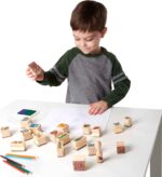 Melissa & Doug Stamp-a-Scene Stamp Set: Rain Forest - 20 Wooden Stamps, 5 Colored Pencils, and 2-Color Stamp Pad - Image 4