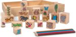 Melissa & Doug Stamp-a-Scene Stamp Set: Rain Forest - 20 Wooden Stamps, 5 Colored Pencils, and 2-Color Stamp Pad - Image 5