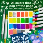 ARTISTRO 24 Acrylic Paint Markers for Rock, Fabric, Wood, Glass, Craft, Decoration - Dual-Tip Paint Pens - Stocking Stuffers, Christmas Gift Idea for Teens, Grandkids, Kids - Art Supplies - Image 3