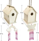 Crafts for Kids Ages 4-8 - 4 Pack DIY Bird House Wind Chime Kit - Build and Paint Birdhouses Wooden Arts Kits Easter Basket Stuffers Gifts for Girls Kids Boys Toddlers Ages 3-5 4-6 6-8 8-12 - Image 4