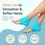 ZenToes Moisturizing Socks for Cracked Heel Treatment, Vitamin E, Olive Oil and Jojoba Oil Heel Socks, Stocking Stuffers for Women, Spa Self Care Gifts for Women (Fuzzy Blue, Regular) - Image 3