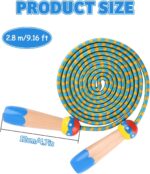Jump Rope for Kids, Lorvain Adjustable Skipping Rope, Kids Jump Ropes with Wooden Handle for Girls Boys, Weighted Jumping Ropes for Fitness Workout Exercise Outdoor Fun Activity - Image 3
