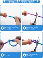 Jump Rope for Kids, Lorvain Adjustable Skipping Rope, Kids Jump Ropes with Wooden Handle for Girls Boys, Weighted Jumping Ropes for Fitness Workout Exercise Outdoor Fun Activity - Image 5