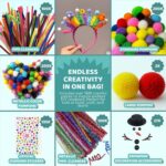 Yameer Arts and Crafts Supplies for Kids 1500+ Pcs - All in One DIY Art Craft Supplies for Kids and Toddlers - Kid Crafting School Supply Kit & Materials Age 4 5 6 7 8 9 - Image 6