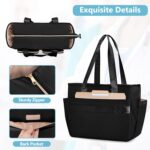 Nurse Tote Bag Clinical Bag Empty, Large Nurse Bag for Work fits 15.6" Laptop for Medical Assistants, Home Healthcare, Travel, Black - Image 5