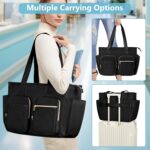 Nurse Tote Bag Clinical Bag Empty, Large Nurse Bag for Work fits 15.6" Laptop for Medical Assistants, Home Healthcare, Travel, Black - Image 6