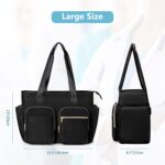 Nurse Tote Bag Clinical Bag Empty, Large Nurse Bag for Work fits 15.6" Laptop for Medical Assistants, Home Healthcare, Travel, Black - Image 7