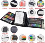 Sunnyglade 185 Pieces Double Sided Trifold Easel Art Set, Drawing Art Box with Oil Pastels, Crayons, Colored Pencils, Markers, Paint Brush, Watercolor Cakes, Sketch Pad - Image 4