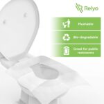 Toilet Seat Cover Paper Flushable (50 Pack) - XL for Adults and Kids Potty Training, 100% Biodegradable Travel Supplies Essentials for Public Restrooms, Airplane, Camping, Festivals - Image 3