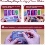 Pill Organizer with Medicine Labels Travel Daily Pill Container Mini Medication Organizer Storage Pill Organizer Travel Essentials Pill Case 7 Day (Pink & 161 Lables) - Image 3