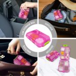 Pill Organizer with Medicine Labels Travel Daily Pill Container Mini Medication Organizer Storage Pill Organizer Travel Essentials Pill Case 7 Day (Pink & 161 Lables) - Image 4