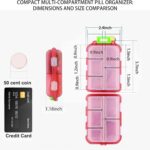 Pill Organizer with Medicine Labels Travel Daily Pill Container Mini Medication Organizer Storage Pill Organizer Travel Essentials Pill Case 7 Day (Pink & 161 Lables) - Image 6