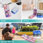 Pill Organizer with Medicine Labels Travel Daily Pill Container Mini Medication Organizer Storage Pill Organizer Travel Essentials Pill Case 7 Day (Pink & 161 Lables) - Image 7