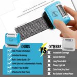 Miseyo Wide Identity Theft Protection Roller Stamp Set - Blue (3 Refill Ink Included) - Image 8