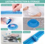 8 Pack Travel Vacuum Storage Bags with Rechargeable Wireless Electric Pump for Luggage, Suitcase, Carry-on Size Vacuum Seal Compression Space Saver Bags for Clothes and Clothing Travel - Image 7