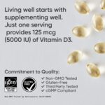 Sports Research® Vitamin D3 w/Coconut MCT Oil - High Potency Vitamin D3 5000iu (125mcg) Supplement for Immune & Bone Support - Seed Oil Free - Non-GMO - Gluten Free (360 Liquid Softgels) - Image 5