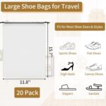 20 Pack Shoe Bags for Travel, 15.7" x 11.8" Clear Travel Shoe Bags for Packing, Large Waterproof Portable Drawstring Travel Shoe Storage Bag Travel Essentials Women for and Men - Image 3