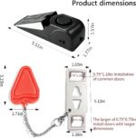 Portable Door Lock & Door Stop Alarm Set, Dual Protection Home Security Door Kit, Travel Hotel Lock Devices Pocket Self Defensey Tools for Traveling Hotel Home Apartment,Red - Image 6