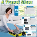 Travel Vacuum Storage Bags 16 Pack with USB Powered Electric Pump, Vacuum Seal Bags for Clothing Travel, Space Saver Bags for Luggage, Suitcase & Home Organization - Image 4