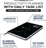 MOMENTUM PLANNER - Daily, Weekly, Monthly Business Productivity Planner Kit, Black Undated A5 size Planner - 192 Pages Journal Motivational stickers & Post cards - for Office, Students 2025 - Image 7