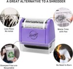 Miseyo Wide Identity Theft Protection Roller Stamp Set - Purple (3 Refill Ink Included) - Image 6
