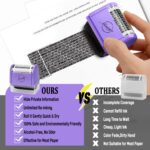 Miseyo Wide Identity Theft Protection Roller Stamp Set - Purple (3 Refill Ink Included) - Image 8