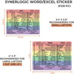 Synerlogic Word/Excel Windows Shortcut Sticker | Reference Guide Keyboard Shortcuts | Work from Home Essentials | Excel Shortcuts Cheat Sheet Laminated Vinyl (Rainbow/Small) - Image 5
