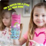 Dan&Darci Decorate Your Own Glow-in-The-Dark Water Bottle Kit for Girls - Christmas Gifts for Girl Ages 4-6 5-7 6-8 - 4 5 6 7 8 Year Old Birthday Gift Ideas - Arts and Crafts for Kids Age 6-8 - Image 3