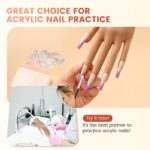100PCS Replacement Nail Tips for Practice Hand - Clear Refill Acrylic Fake Nail Tips for Silicone Nail Hand Practice - Image 5