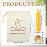 52 Pcs 30 Minute Mindful Meditation Candle Bulk Mini Taper Candles Ritual for Meditation with Brass Taper Holder Canvas Bag Prayer Gift for Yoga Relaxation - Image 3
