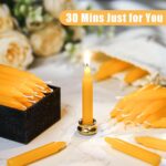 52 Pcs 30 Minute Mindful Meditation Candle Bulk Mini Taper Candles Ritual for Meditation with Brass Taper Holder Canvas Bag Prayer Gift for Yoga Relaxation - Image 4
