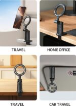 Universal 360° Magnetic Airplane Phone Holder Mount – Strong Clamp, Compatible with iPhone & All Smartphones, Hands-Free Viewing for Travel & Home Use - Image 5