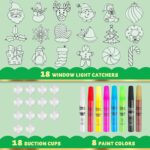 JOYIN Christmas 18 PCS Window Sun Catchers DIY Paint Art and Craft Kit, Make Your Own Window Clings for Christmas Holiday Decorations,Kids Art Project - Image 3
