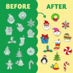 JOYIN Christmas 18 PCS Window Sun Catchers DIY Paint Art and Craft Kit, Make Your Own Window Clings for Christmas Holiday Decorations,Kids Art Project - Image 4