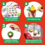 JOYIN Christmas 18 PCS Window Sun Catchers DIY Paint Art and Craft Kit, Make Your Own Window Clings for Christmas Holiday Decorations,Kids Art Project - Image 6