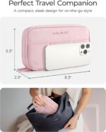 BAGSMART Electronics Organizer Travel Case, Cord Storage for Chargers Cables Phones, Compact Tech Accessories Pouch, Pink - Image 6
