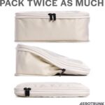 Aerotrunk Compression Packing Cubes for Travel - Luggage Organizer Bags - Double Zipper Packing Cubes for Suitcases (4-Pack, Beige) - Image 3