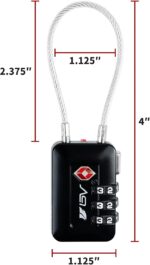 TSA Accepted Luggage Travel Lock, Set-Your-Own Combination Lock for School Gym Locker, Luggage Suitcase Baggage Locks, Filing Cabinets, Toolbox, Case (Black, 2 Pack) - Image 9