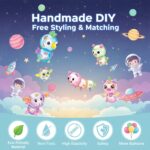 Space Magic DIY Balloons - 219 Pcs Sticky Balloon Maker Toy for Kids with Pump, Ballons Craft Kit with Bouncy Balloons, Stickers & Accessories, Gifts for Girls Boys Ages 3+ - Image 5