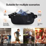 DAITET Money Belt - Passport Holder Secure Hidden Travel Wallet with RFID Blocking, Undercover Fanny Pack (Black) - Image 6
