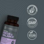 Ashwagandha, Rhodiola, Reishi & 5-HTP for Stress-Free Focus Active Focus & Balance Capsules Caffeine-Free Nootropic for Calm Energy & Mental Clarity, Mood & Immune Support 60 Vegan Capsules - Image 4